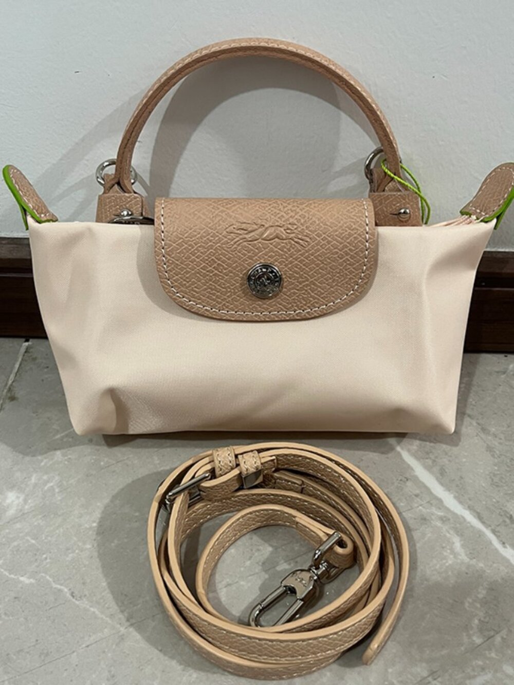 Longchamp Le Pliage Canvas And Leather Cosmetics Case